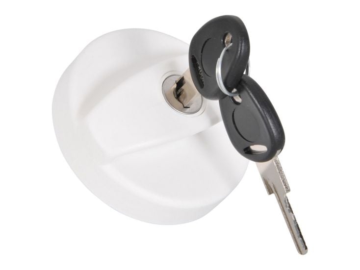 Obelink tappo bianco con serratura per bocchettone carico acqua