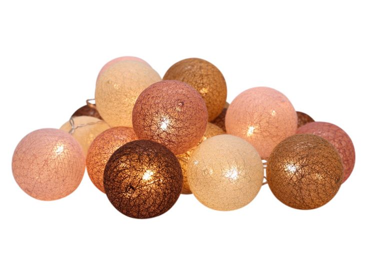 Pro Garden catena luminosa rosa con palline di cotone