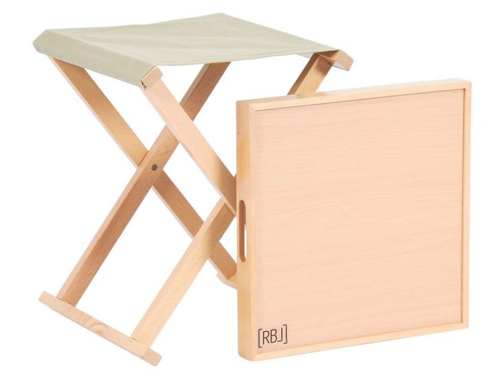 Rebel Outdoor sgabello color sabbia con vassoio
