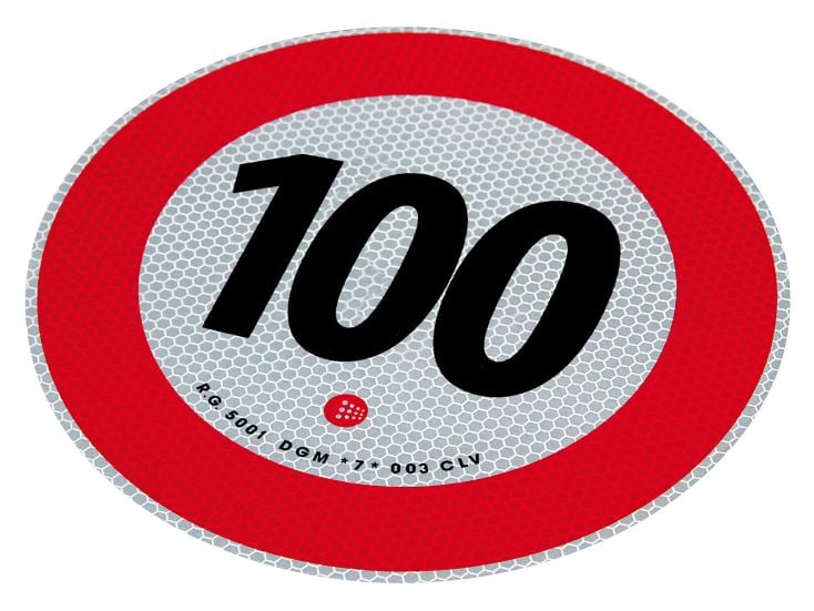Adesivo segnaletico 100 km/h