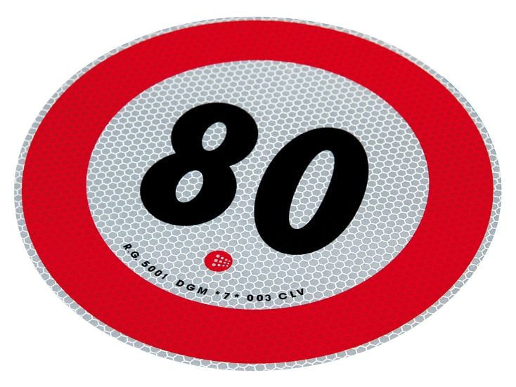 Adesivo segnaletico 80 km/h