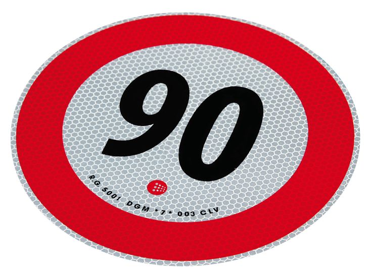 Adesivo segnaletico 90 km/h