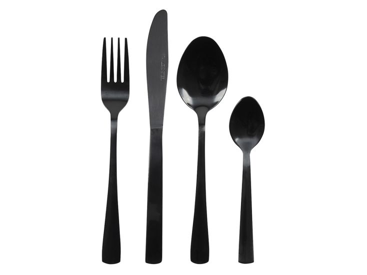 Tavola set di posate nero 16 pezzi