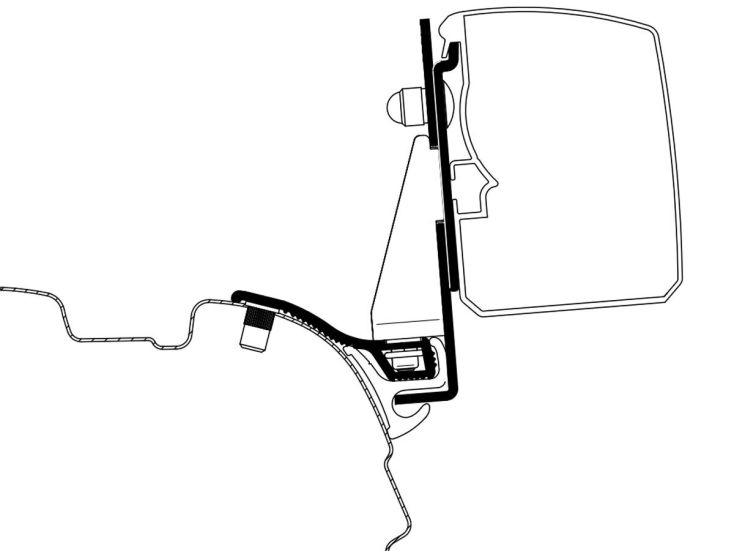 Thule adattatore 3200 VW T5/T6 Multirail Reimo LWB Thule adattatore 3200 VW T5/T6 Multirail Reimo LWB