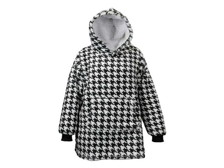 Unique Living pile oversize con cappuccio - Black White