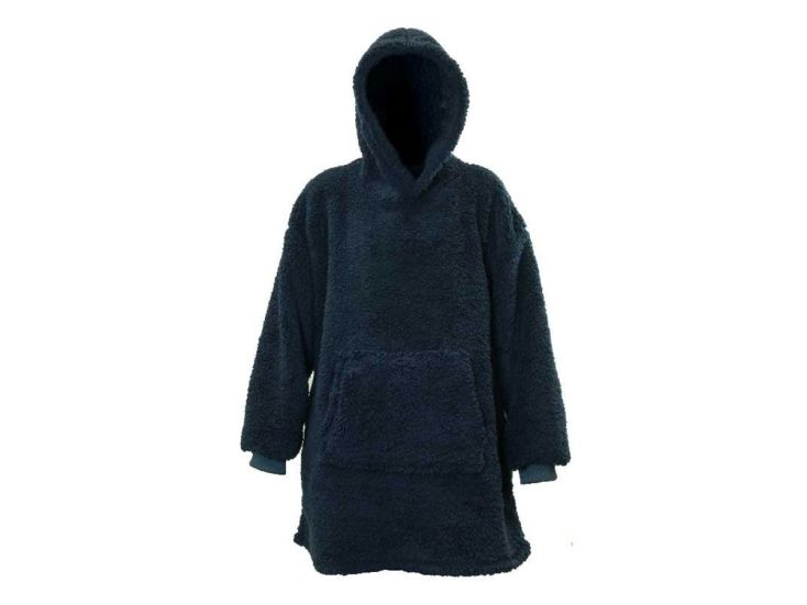 Unique Living Teddy pile oversize con cappuccio - Dark Blue
