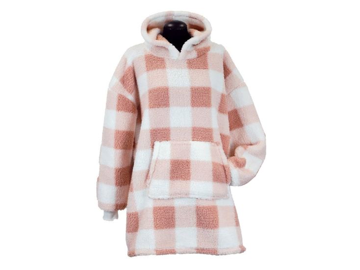 Unique Living pile oversize con cappuccio - Old Pink