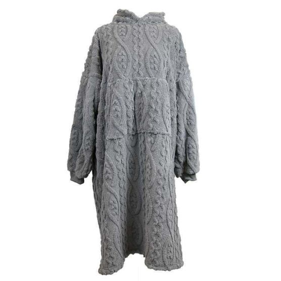 Unique Living Pleun Long pile oversize con cappuccio - Dark Grey