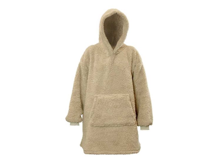 Unique Living Teddy pile oversize con cappuccio - Chateau Grey