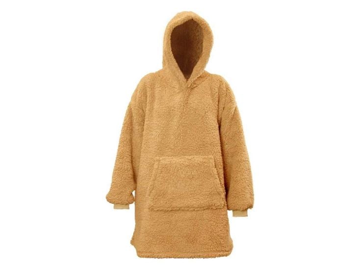 Unique Living Teddy pile oversize con cappuccio - Latte
