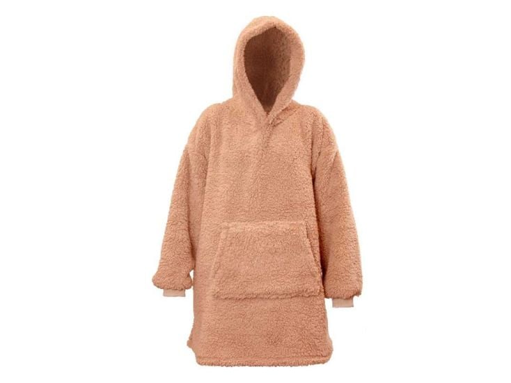 Unique Living Teddy pile oversize con cappuccio - Old Pink