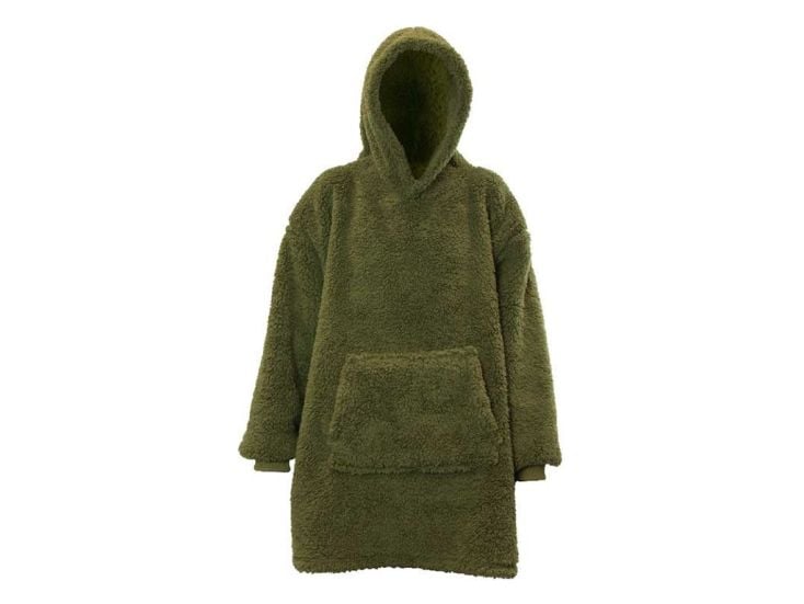 Unique Living Teddy pile oversize con cappuccio - Winter Green