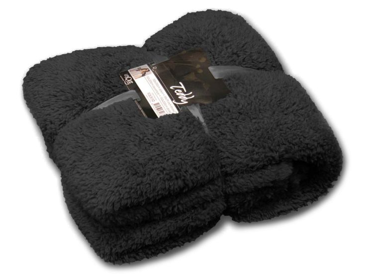 Unique Living Teddy plaid - Black
