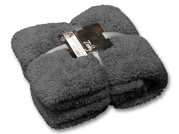 Unique Living Teddy plaid - Dark Grey