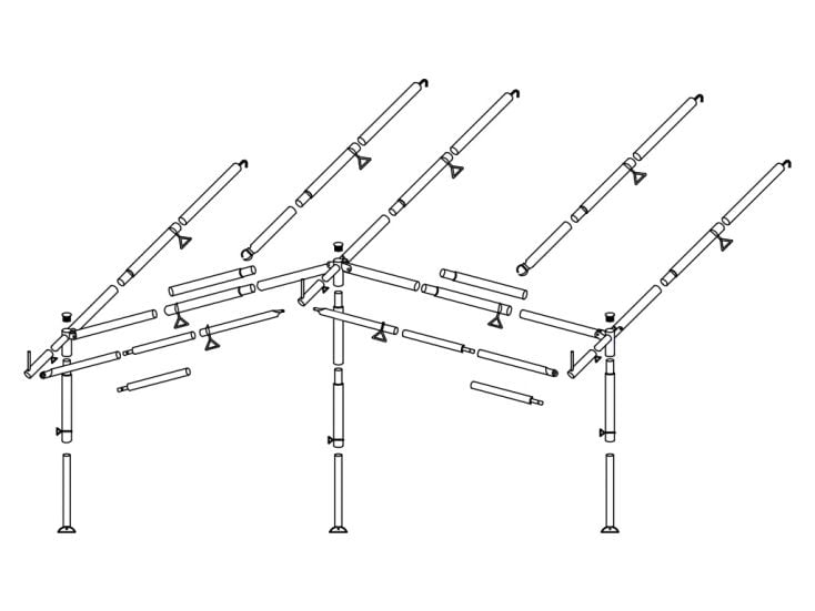Obelink struttura veranda acciaio 28 mm misura 11 - 20
