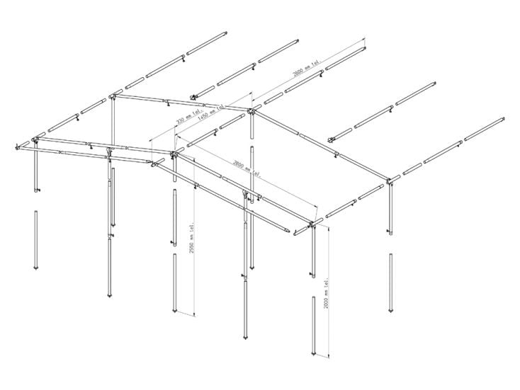Piper struttura veranda 350 acciaio 28 mm misura 10 - 14